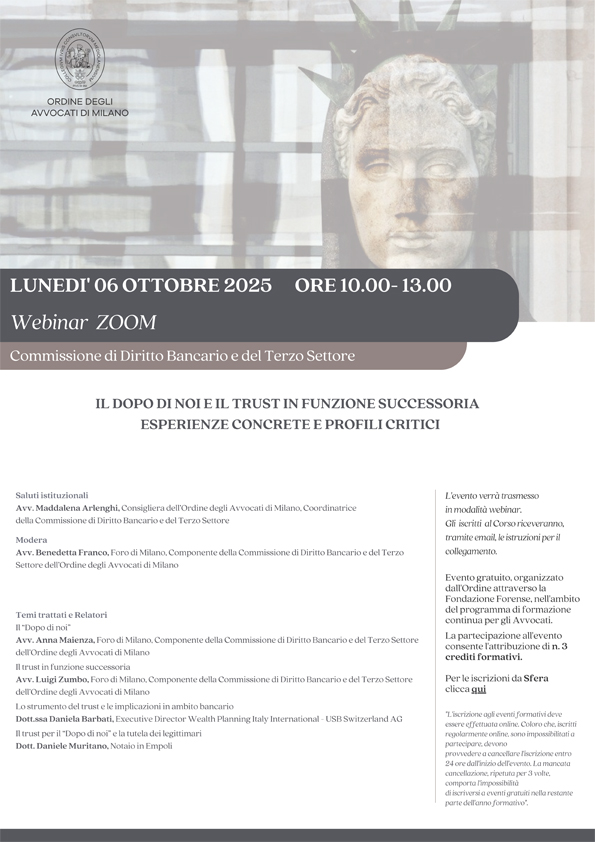 IL DOPO DI NOI E IL TRUST IN FUNZIONE SUCCESSORIA ESPERIENZE CONCRETE E PROFILI CRITICI