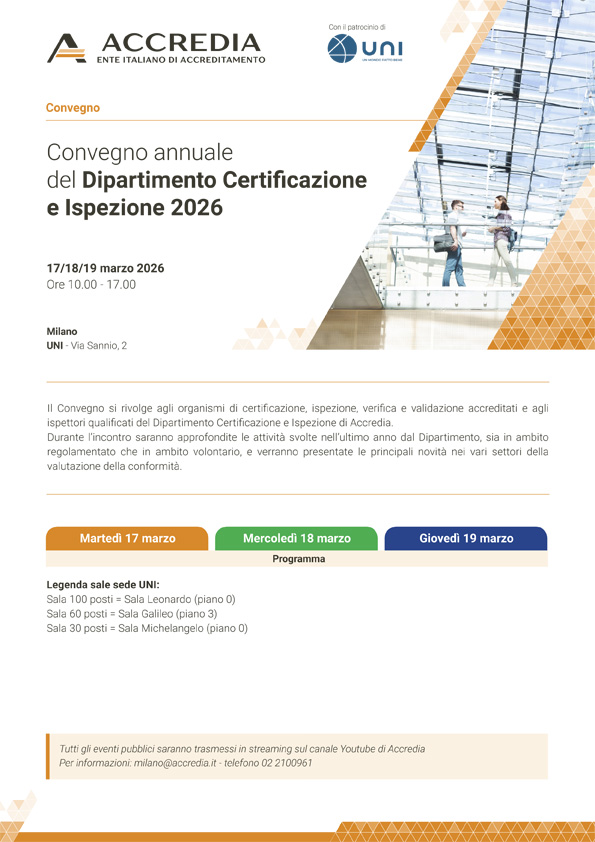 Convegno annuale del dipartimento Certificazione e Ispezione 2026